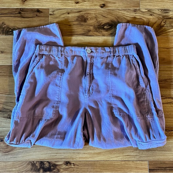 Anthropologie Pilcro Linen Cargo Pants Large - Picture 12 of 15